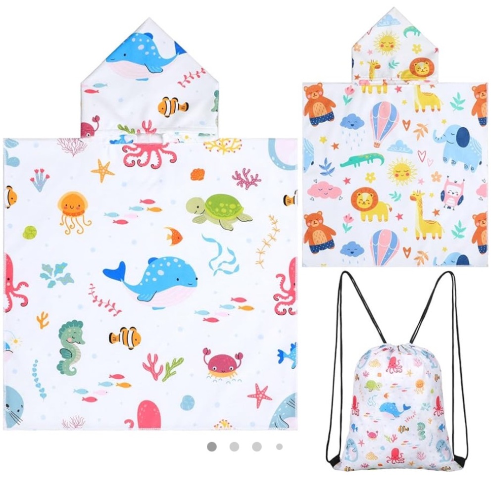 2 Pcs Kids Hooded Towels